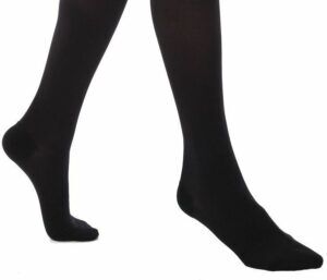 Size XL Beister Women's Black Open Toe Thigh High Compression Stockings
